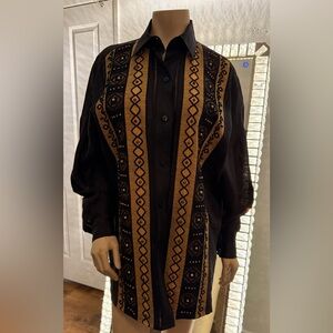 Ellen Tracy Black Linen Shirt